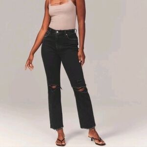 abercrombie and fitch curve love the ankle straight ultra high rise jeans sz 6s